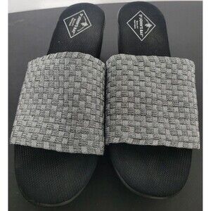 St. John’s Bay Women's Black & Silver Wedge Sandals  Sz 10